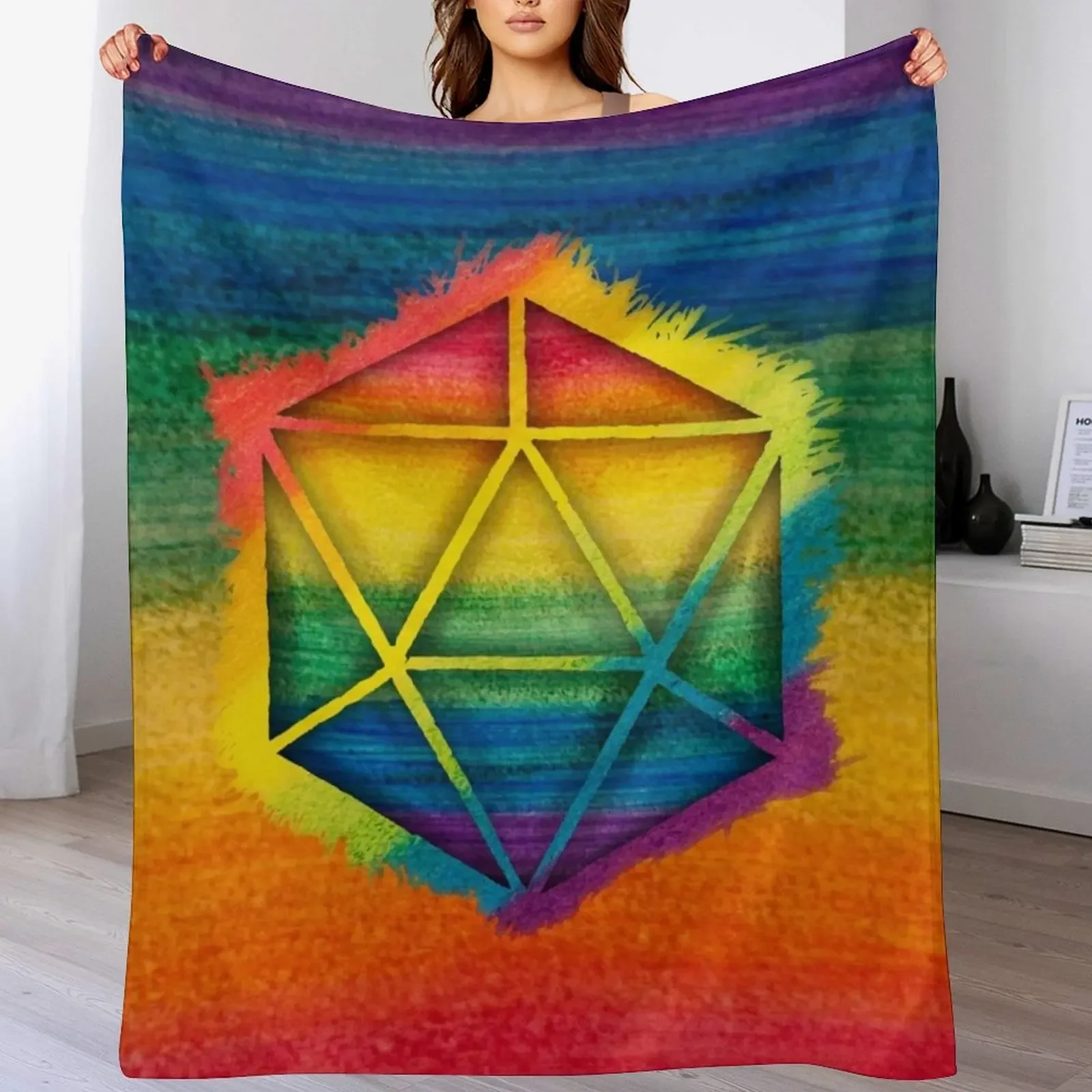 

LGBT D20 Icosahedron of a Dream Throw Blanket Fuzzy Plush Throw Blanket for Sofa Chair