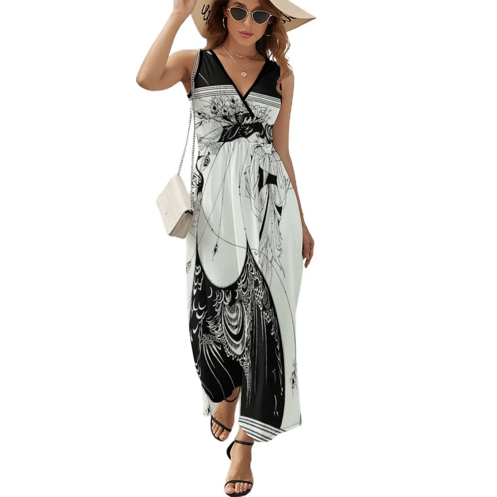 Peacock Skirt - Aubrey Beardsley Sleeveless Dress summer dresses sexy dress summer dress women 2024 birthday