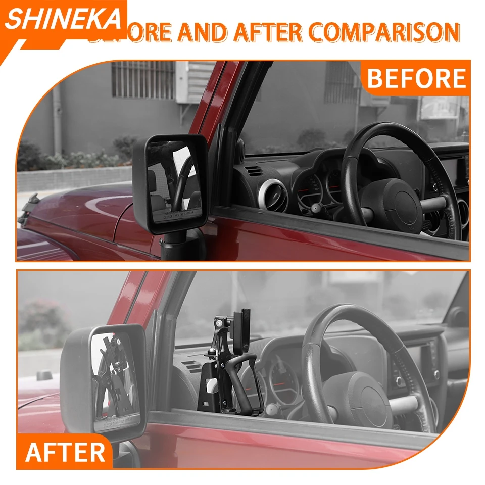 SHINEKA Car Front Door Side Water Cup Bracket Drinks Holders Phone Holder For Jeep Wrangler JK 2007-2017 Interior Accessories