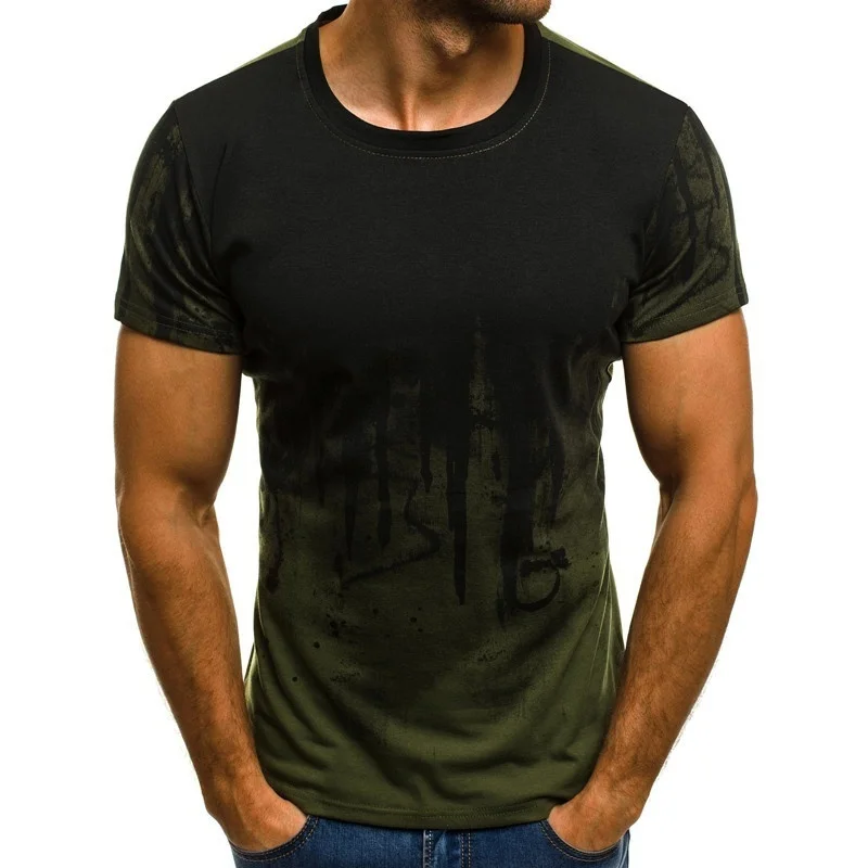 Summer Men\'s 3d Camo Short Sleeve Large Men\'s Casual Half Sleeve T-shirt Underlay