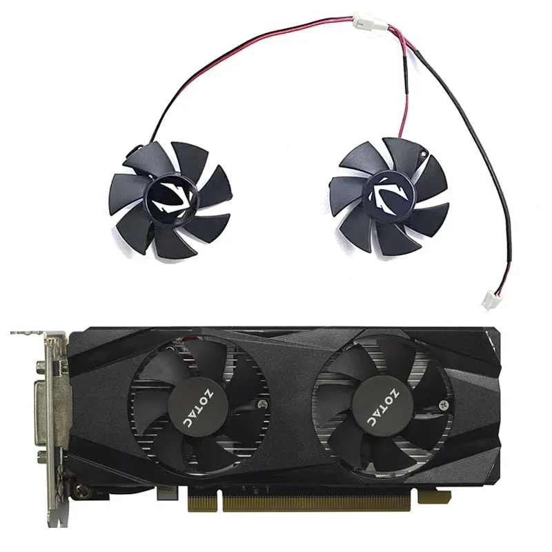 

2 PCS 45MM 2PIN T125010SU(B) GTX1050 MINI GPU Fan，For ZOTAC GeForce GTX 1050Ti-4GD5 MINI、GTX 1050 MINI Graphics card cooling fan