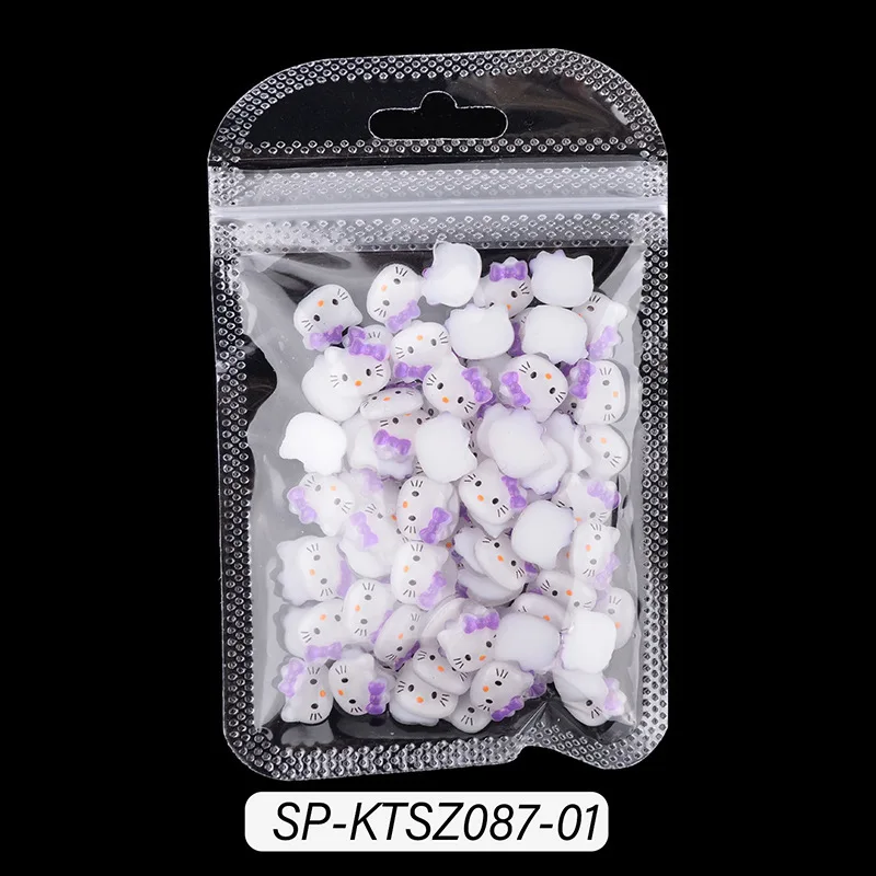 100Pcs Sanrioed Nail Charms Hello Kitty Design Nail Art Rhinestones Flatback Charms DIY Crafts Gems for Manicure Nails Decor