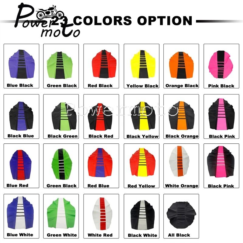 Off-road Dirt Bike Gripper Soft Seat Rubber Cover Yellow For Honda Yamaha Suzuki DRZ RMZ WR YZF TTR 85 125 150 250 426 450 500
