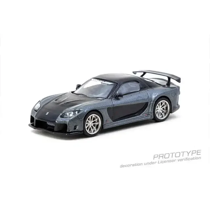 

TW In Stock 1:64 Mazda RX7 VeilSide Fortune7 Grey Metallic Black Diecast Car Model Collection Toys Tarmac Works