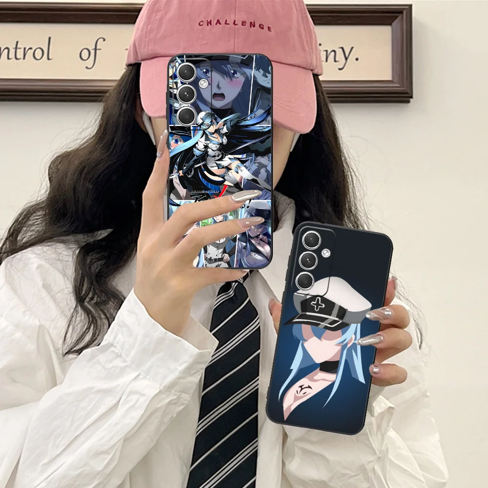 Akame Esdeath funda de teléfono para Samsung Galaxy S25 S24 S23 S22 S21 S20 S10 S9 Plus FE Ultra Lite negro teléfonos móviles Smartphone