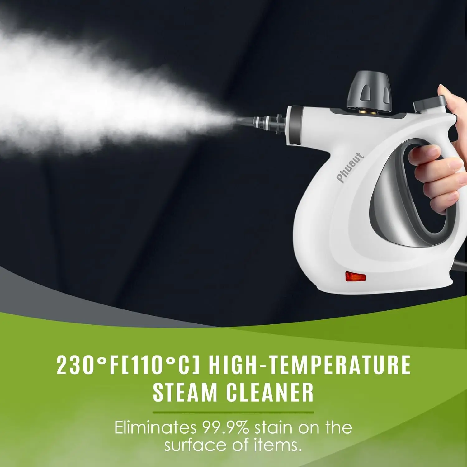 Pressurized Handheld Multi-Surface Natural Steam Cleaner with 12 pcs Accessories, Multi-Purpose Steamer for Home Use