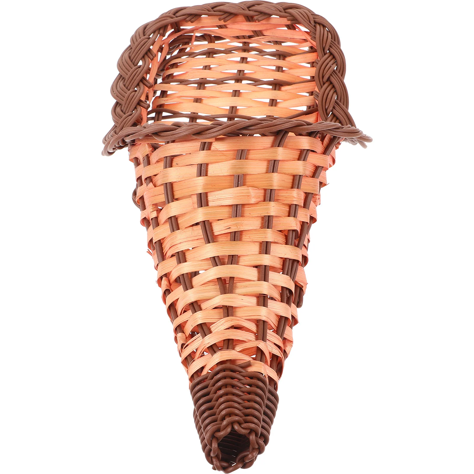 

Bamboo Cornucopia Woven Storage Basket Rustic Fruit Bread Snack Holder Multipurpose Tabletop Organizing Basket