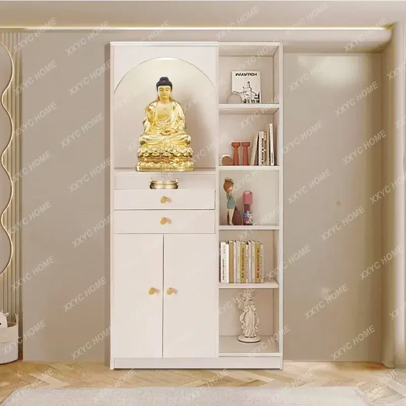 solid wood buddhist niche standing cabinet painted small apartment for home buddha statue guanyin god of wealth cabinet