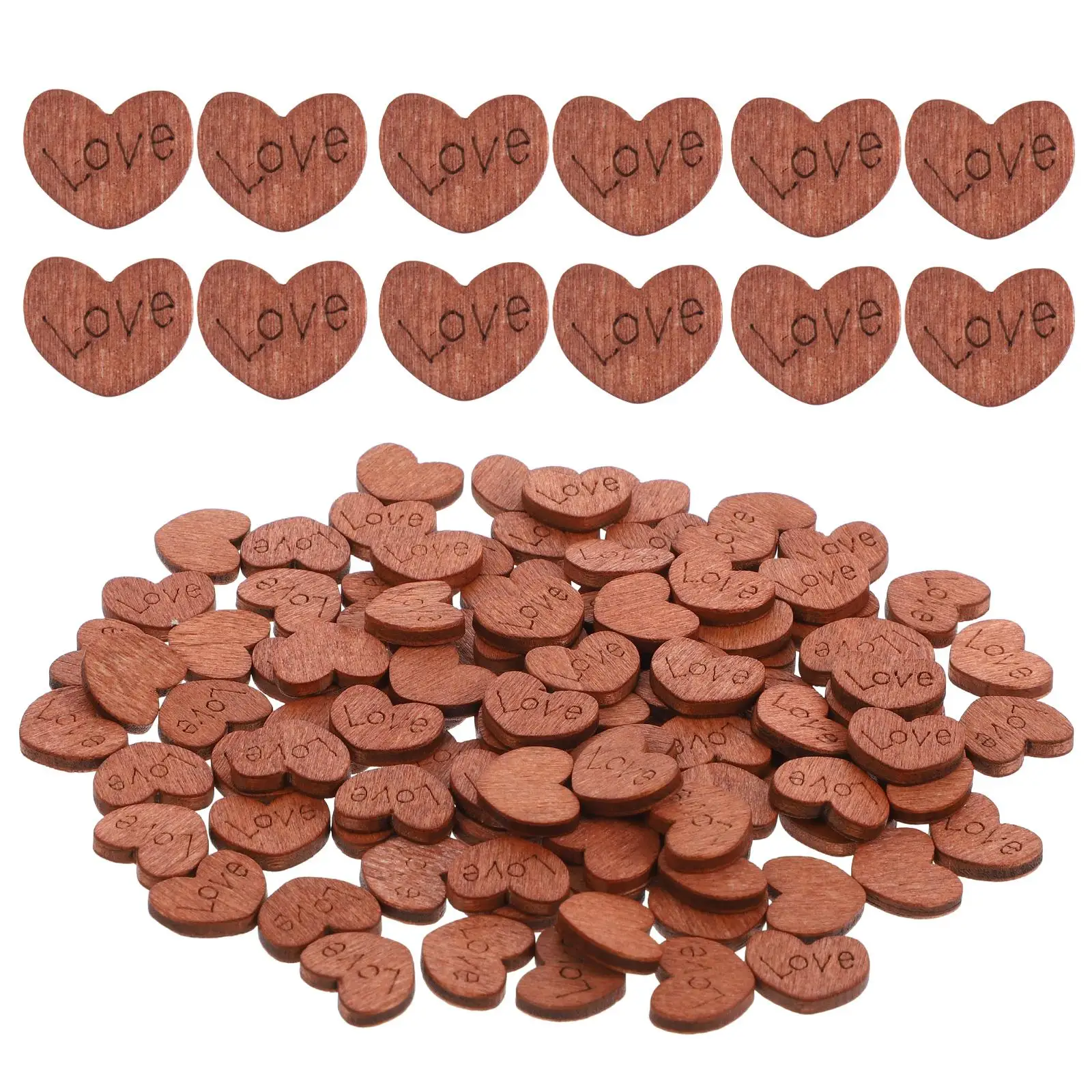 

100 Pcs Wooden Heart Confetti Craft Supplies Hearts naments Sewing Clothes DIY Projects Valentines Decor Bulk Wedding