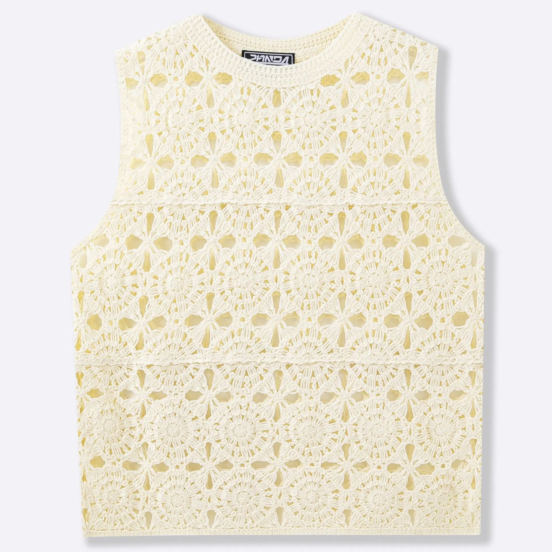 Men's European and American luxury fashion men's crochet hollow vest spring and summer round neck sleeveless casual knitted top