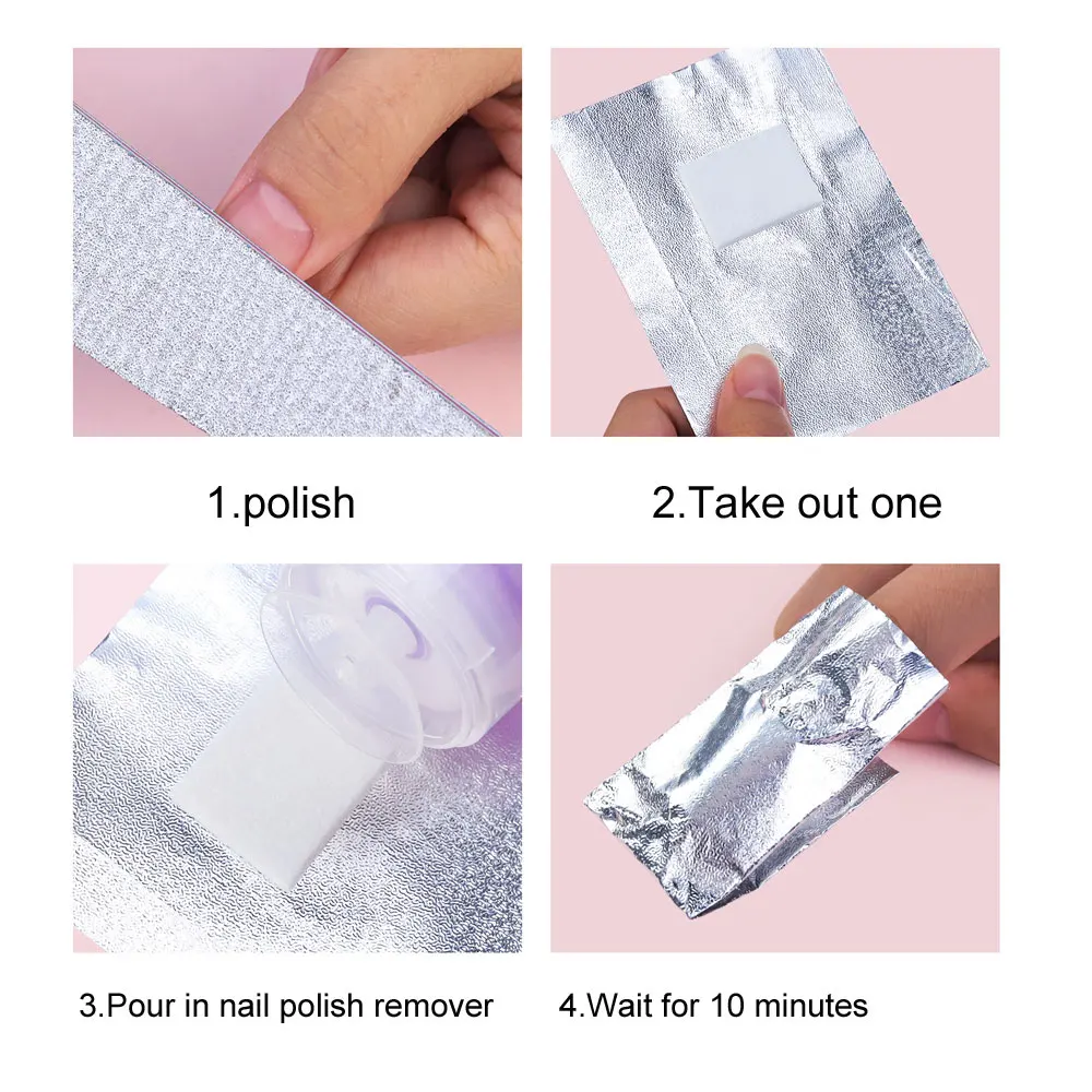 100 stücke Entferner Aluminium Folie Nagel Wraps Aluminium Folie Nail art Soak Off Polnischen Nagel Handtuch Gel Polish Remover Maniküre werkzeuge