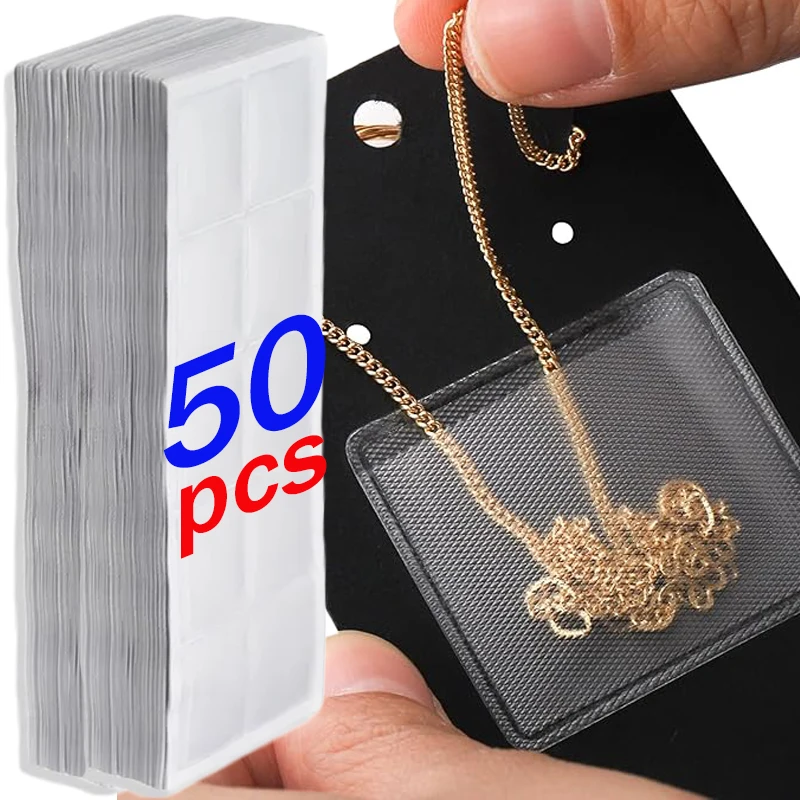 50Pcs Clear Necklace Chain Adhesive Pocket For Self-Adhesive Jewelry Storage Display Packaging Supplies Accessories Findings