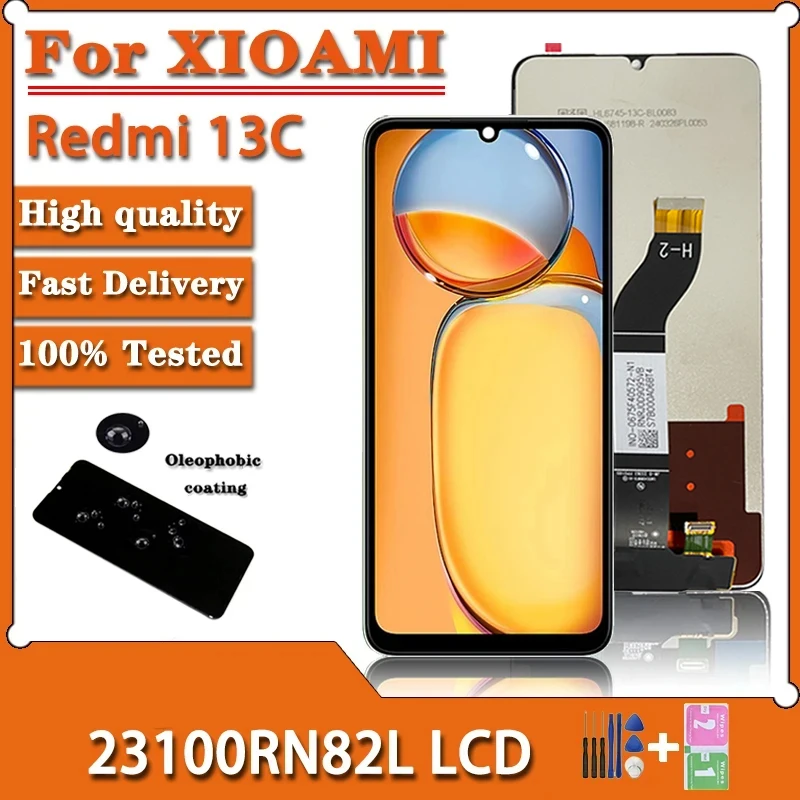 

6.74"Original For Xiaomi Redmi 13C LCD Display Touch Panel Screen Digitizer Assembly For Redmi 13c 23100RN82L LCD Replacement