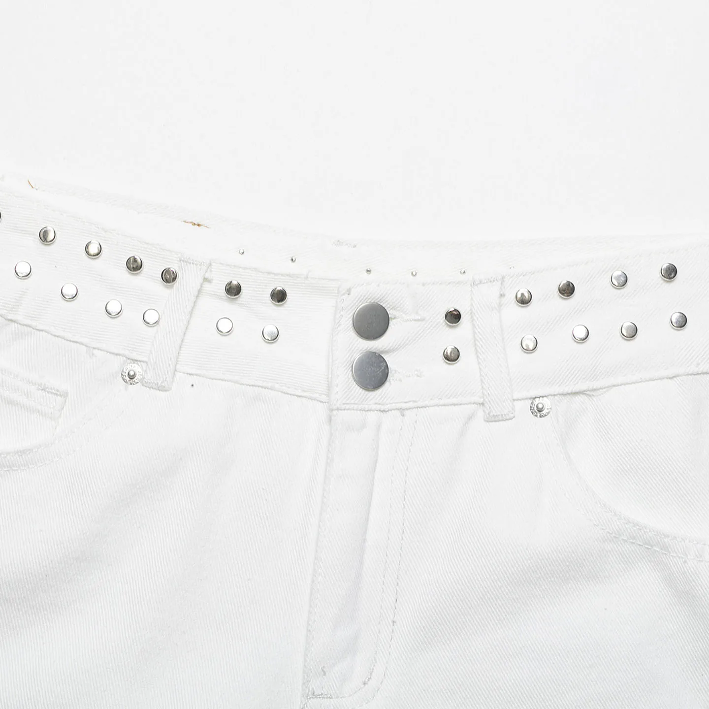 Fashionable Low Waist Jeans Shorts for Women Spring Autumn Casual Style Star Embellished Button Rivet Decorated Standard Fit