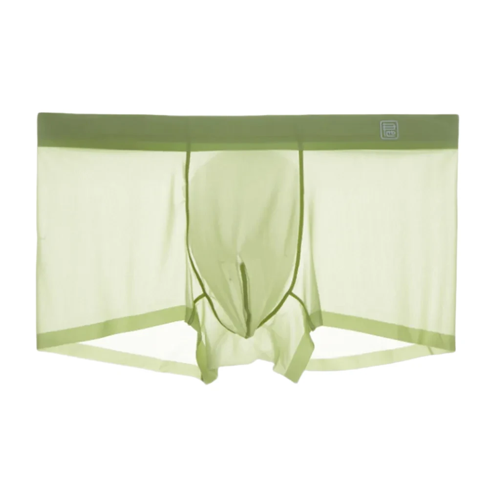 

Ice Silk Men\\'s Underwear Summer Anti-Bacterial Comfortable Breathable No Trace Large Size Boxer Shorts Flat Angle Four Corner