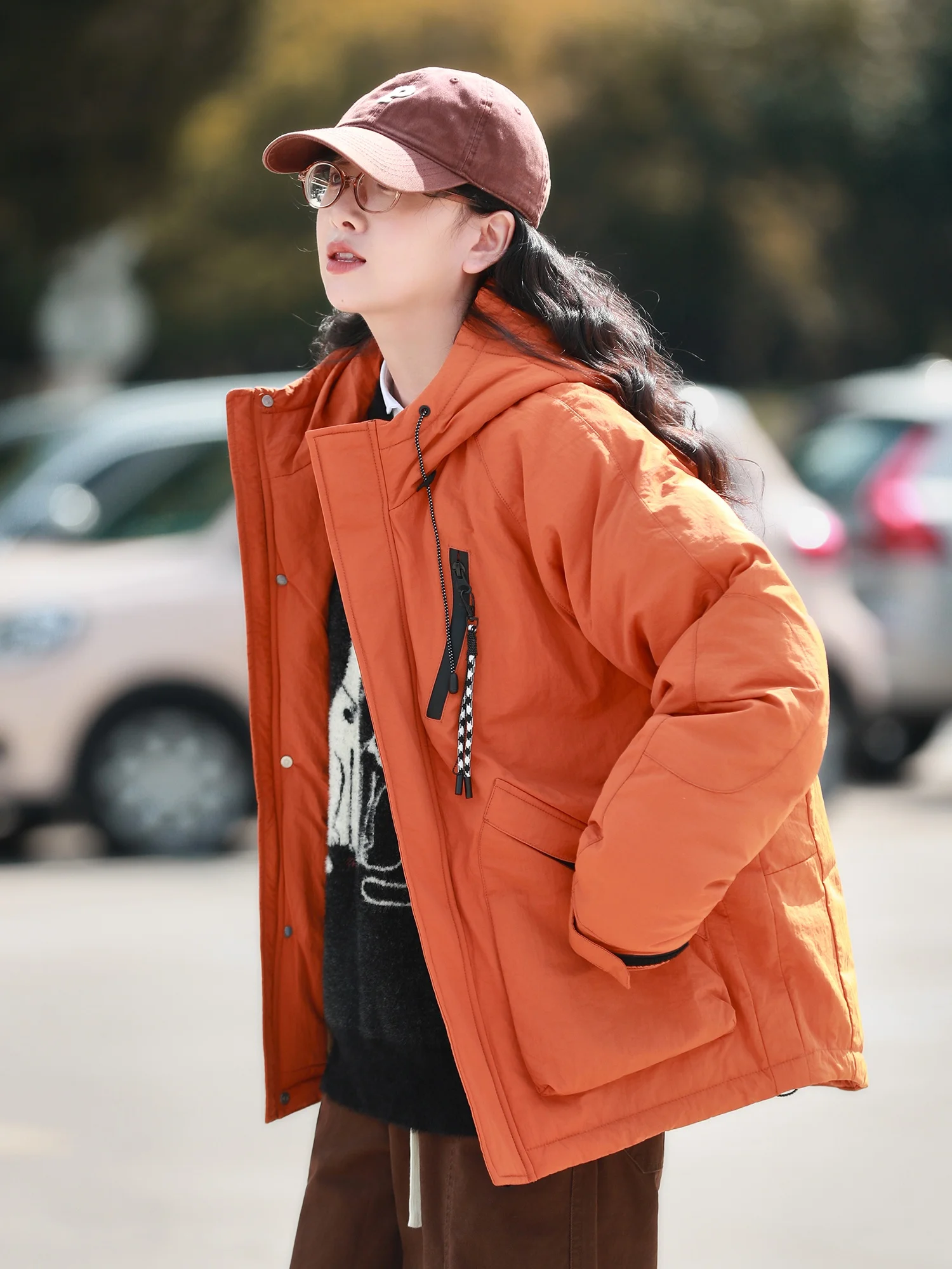 

Женская зимняя утепленная теплая куртка с капюшоном, повседневное свободное пуховое пальто для улицы, теплая верхняя одежда для пар