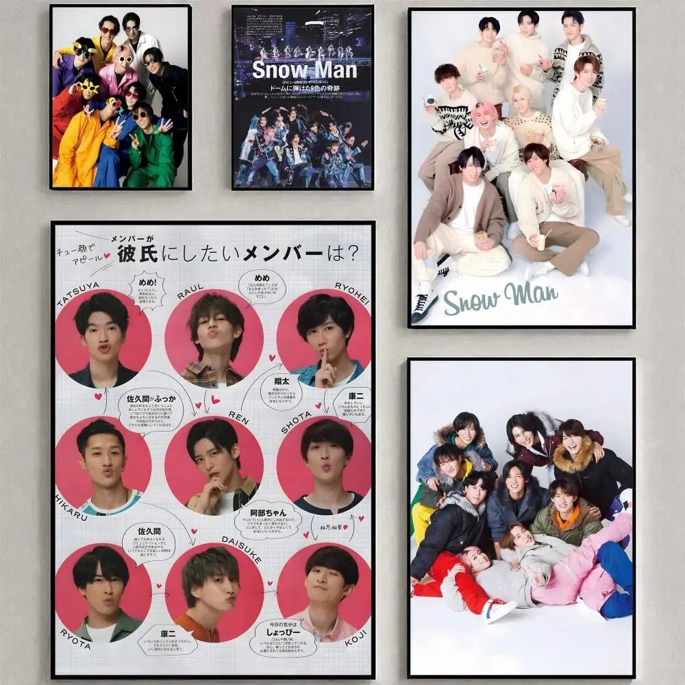 Jpop boy group S-Snowman Poster HD art, waterproof, sticky wall, home decoration (living room, bedroom, bar), aesthetic