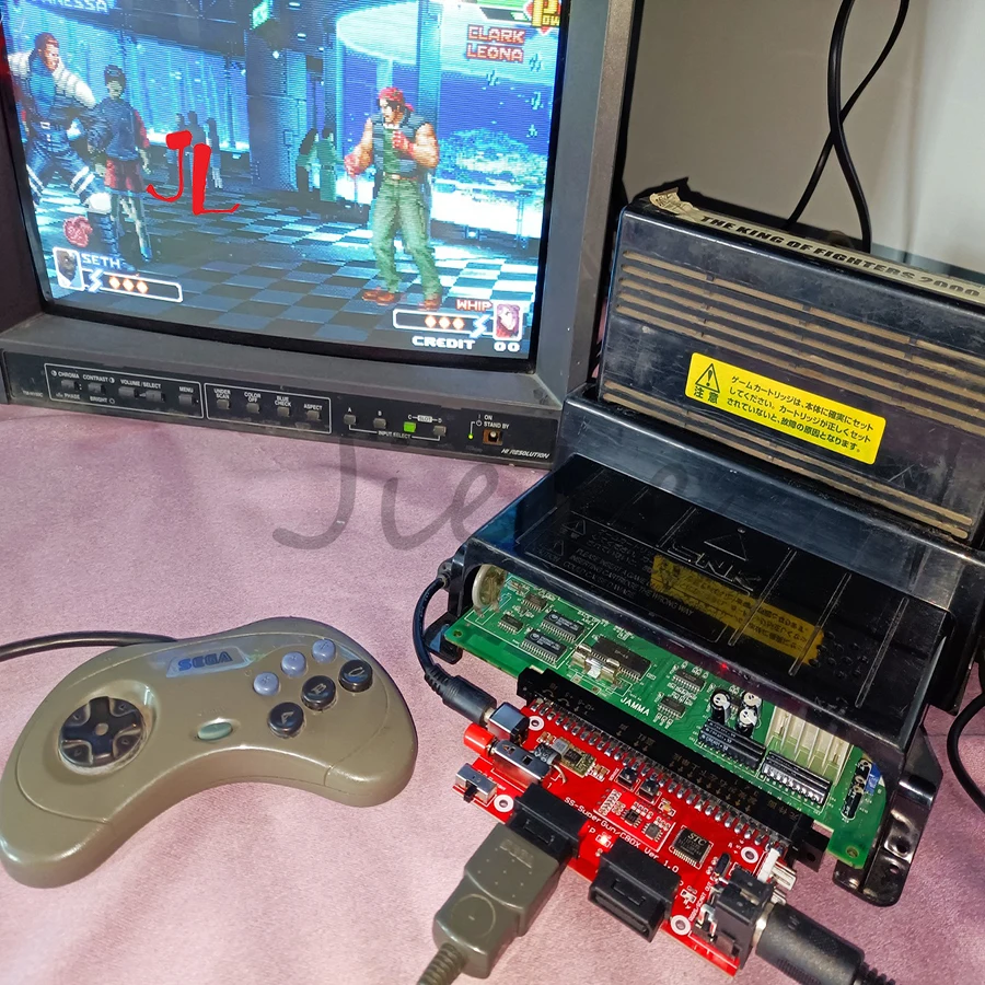 SNK Motherboard Jamma Connector NEOGEO Video SuperGun/CBOX Mini SS Gamepad Interface GBS/SCART Output 12V 8A Pwer Supply