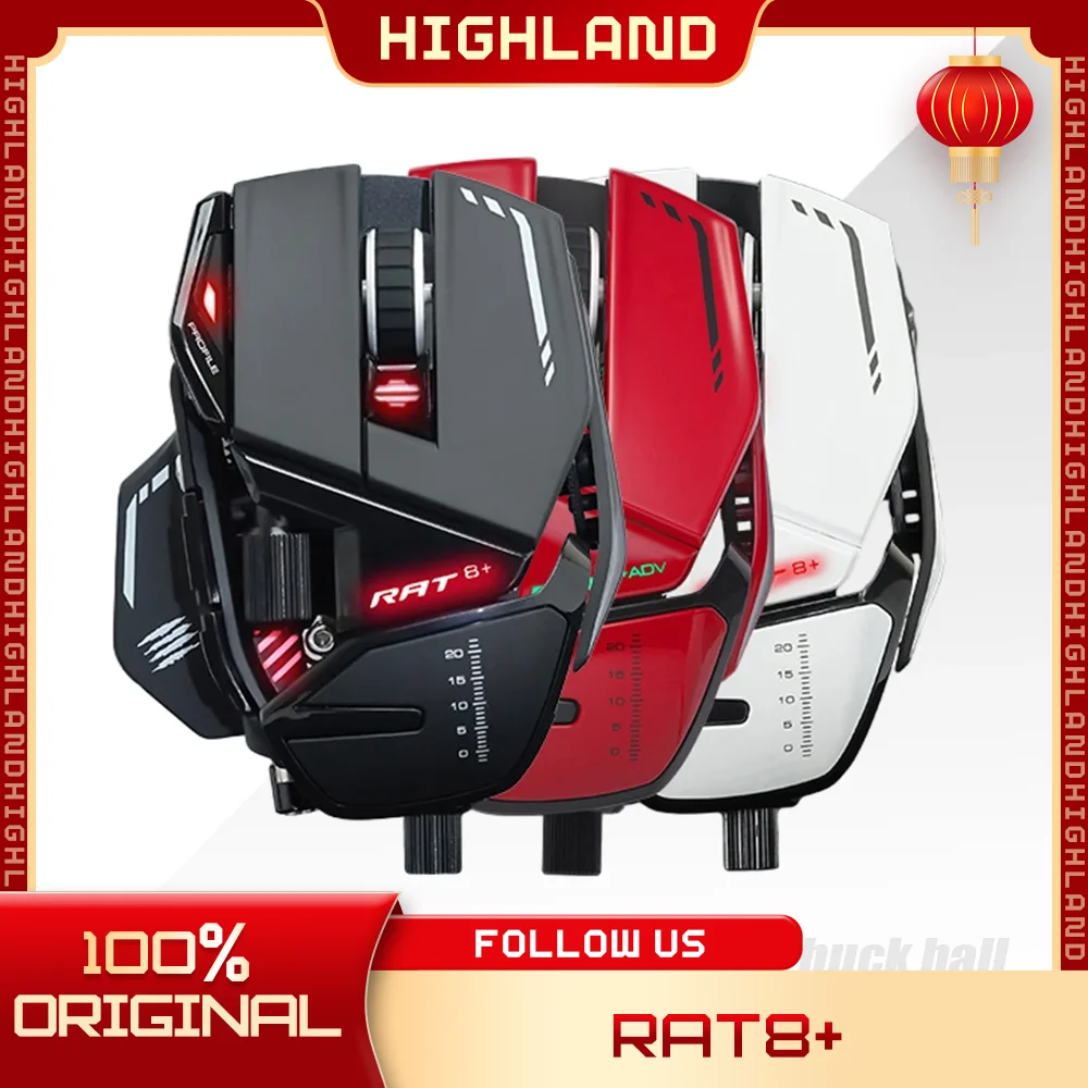 

MADCATZ RAT8+ Wired Mechanical Mouse 11 Key Programming Button Mice Esports Gaming Mouse PMW3389 Custom Comfortable Gaming Mouse