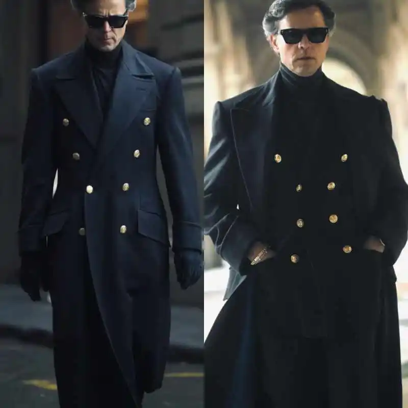 

Classic Men Overcoat 1 Piece Double Breasted Peaked Lapel Autumn Winter Formal Business Occasion Warm Customized traje de hombre