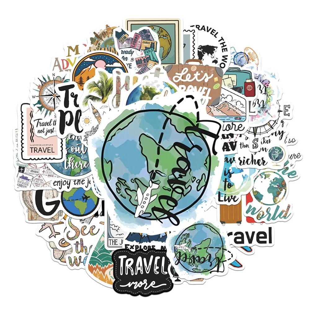 

10/30/50pcs Retro Outdoor Tarvel Graffiti Stickers Cartoon Decals DIY Skateboard Notebook Phone Cute Waterproof Sticker Kid Toys