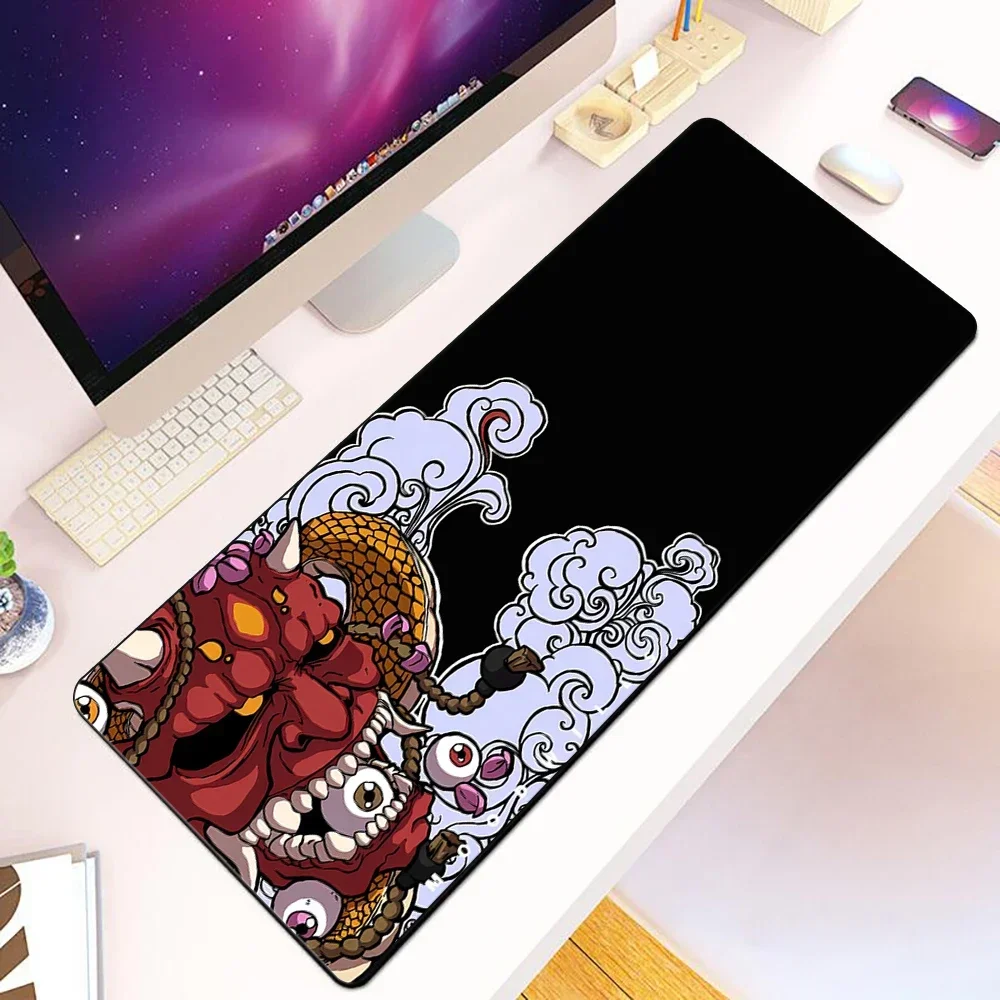 Japanese Style Devil Mask Large Size Rubber Anti- Slip Mouse Mats Computer Laptop Accessories Keyboard Desktop Pad Office Supply