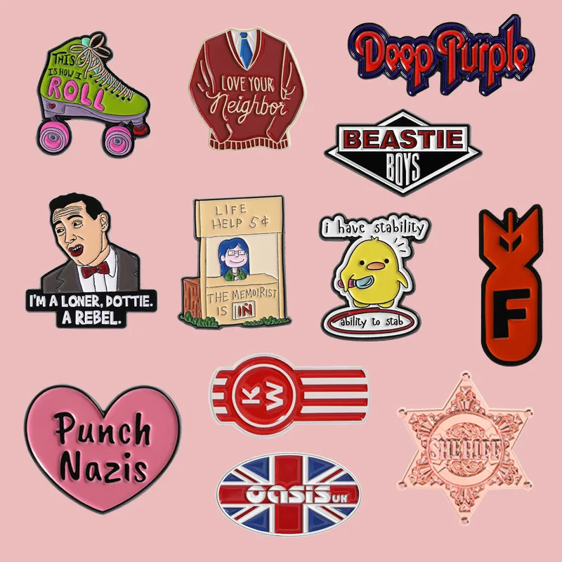 3-Pack Funny Animal Quote Brooch Pins, Cute English Word Metal Badges for Jacket Backpack Denim, Cartoon Lapel Pin Gift Set