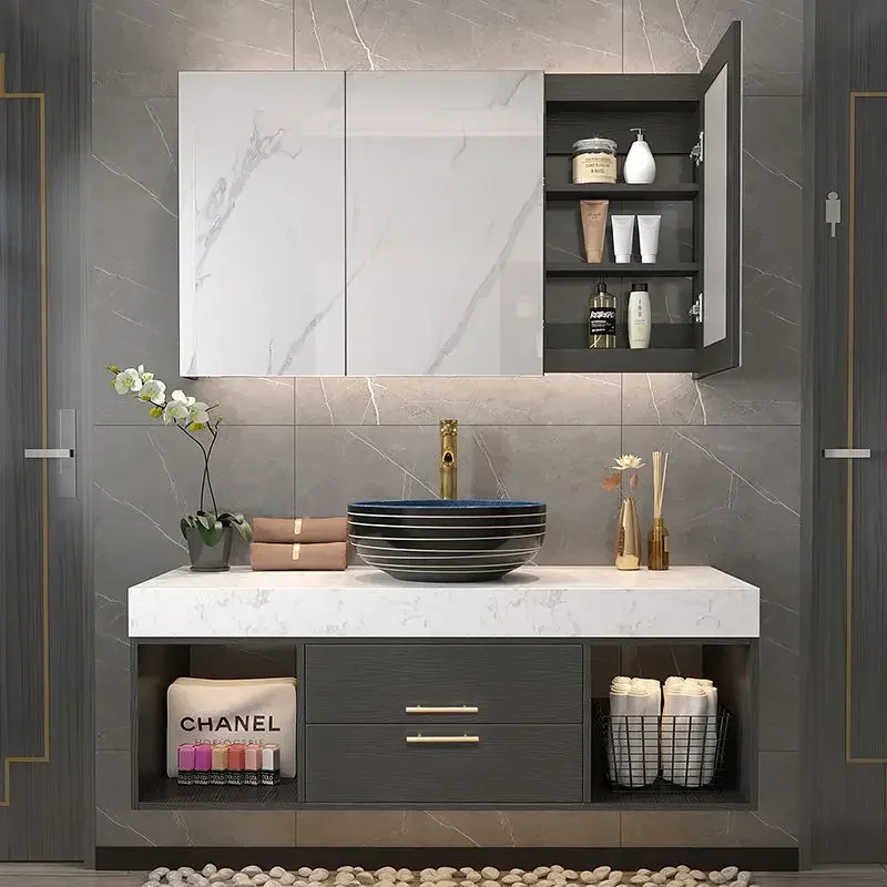 

Postmodern Bathroom Cabinet Art Ceramic Above Counter Basin Modern Bathroom Vanity Cabinets Toilet Gabinete Trendy Furniture