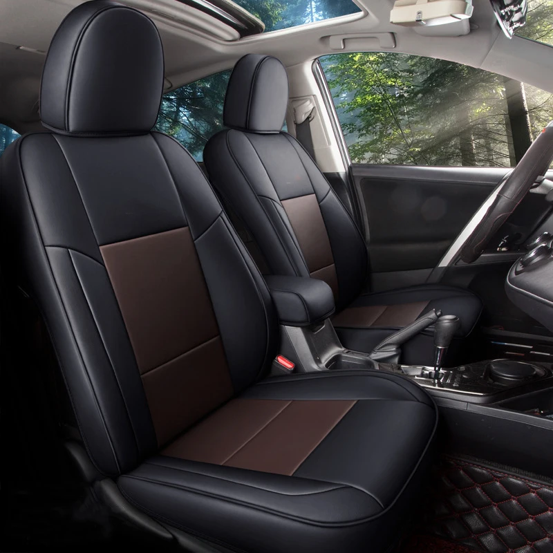 Custom Original Car Seat Covers For Toyota Select Rav4 2013-2018 Waterproof Artificial Leather protection Interior Auto Parts