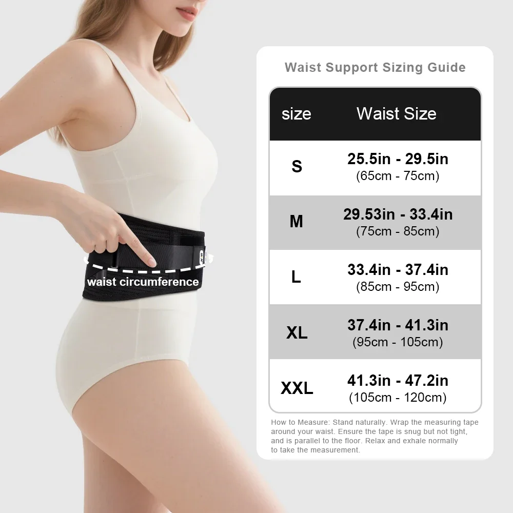 تخفيف آلام فوري! دعامة دعم للظهر قابلة للتنفس وقابلة للتعديل لأسفل الظهر، قرص فتق للرجال/النساء للعمل واللياقة البدنية