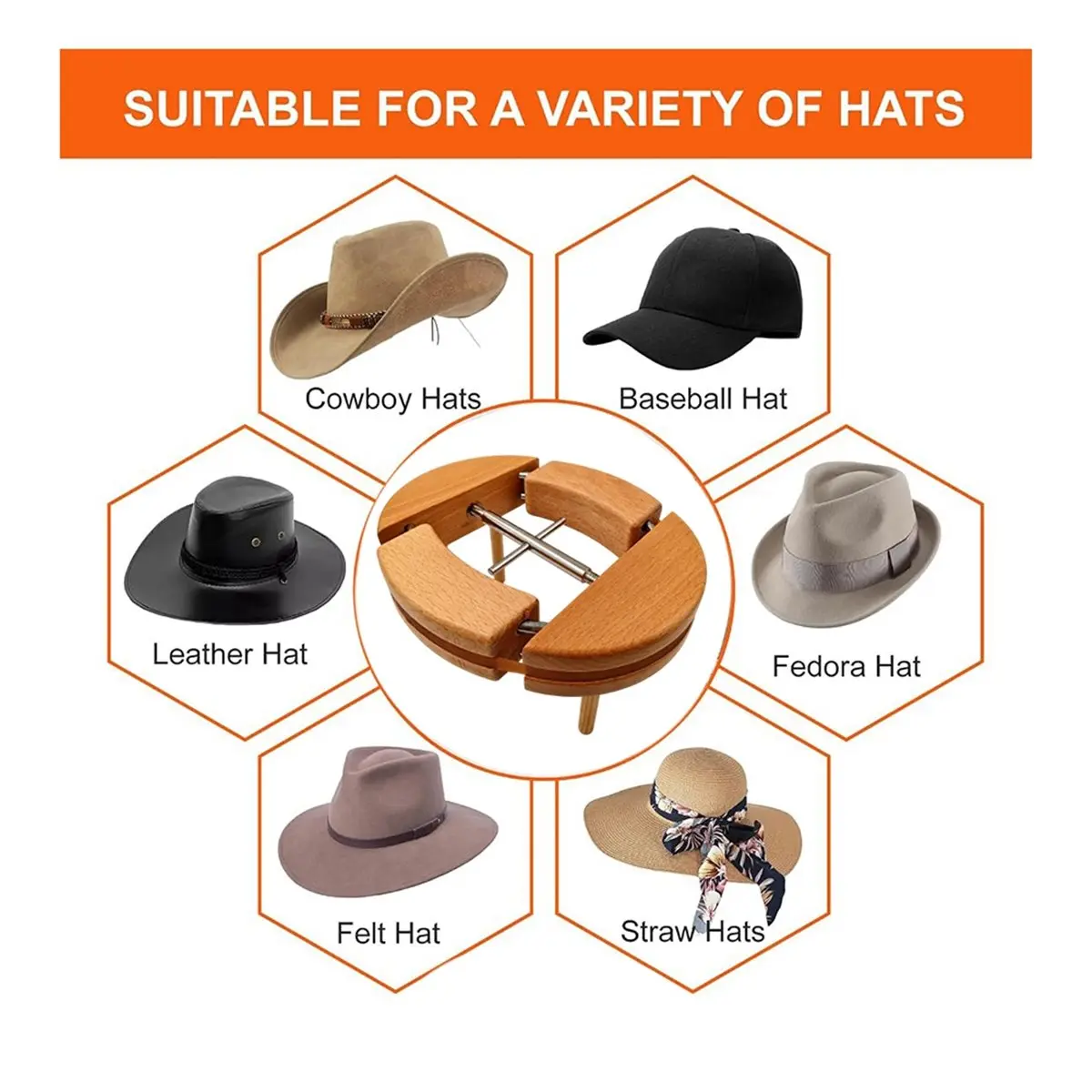 Hat Stretcher for Fitted Cowboy Hats Stretchers for Men - Expander Extender Shaper Widener Large Size Enlarger