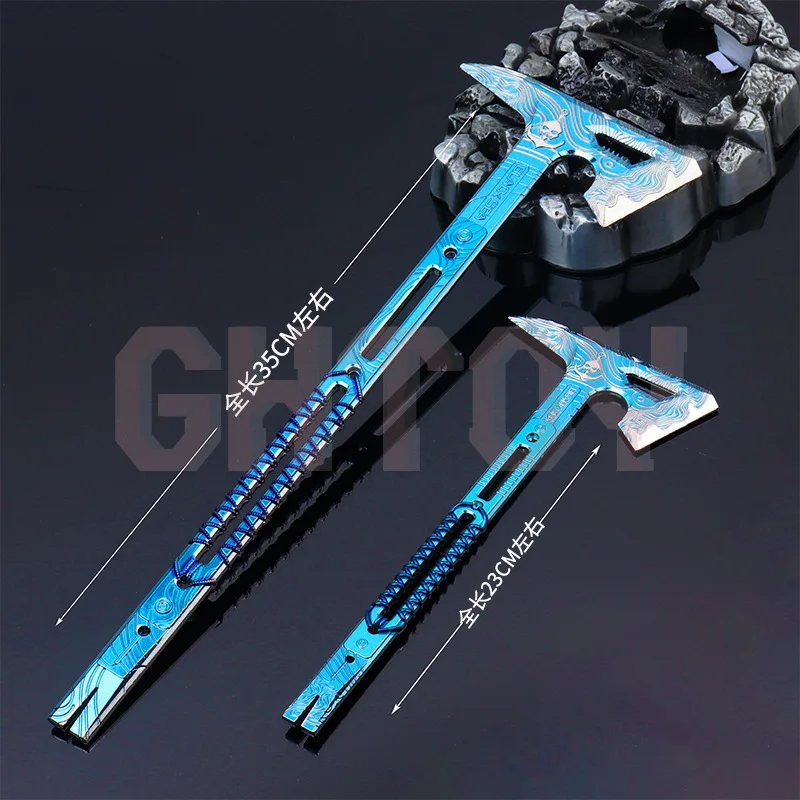 35 cm/13.78in Melee Wapens Model Zwarte Zee Tomahawk Hoge Kwaliteit Desktop Display Ornamenten Collectie Verjaardagscadeau voor meisje Jongen