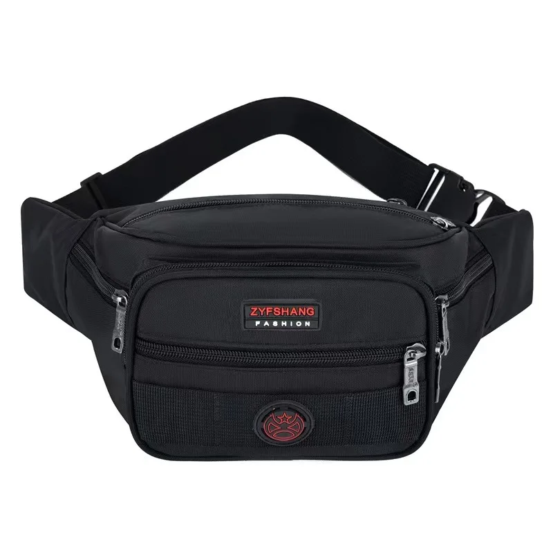 Pria dan wanita bersepeda lari dekat tas pinggang tahan aus kain Oxford tas dada gunung