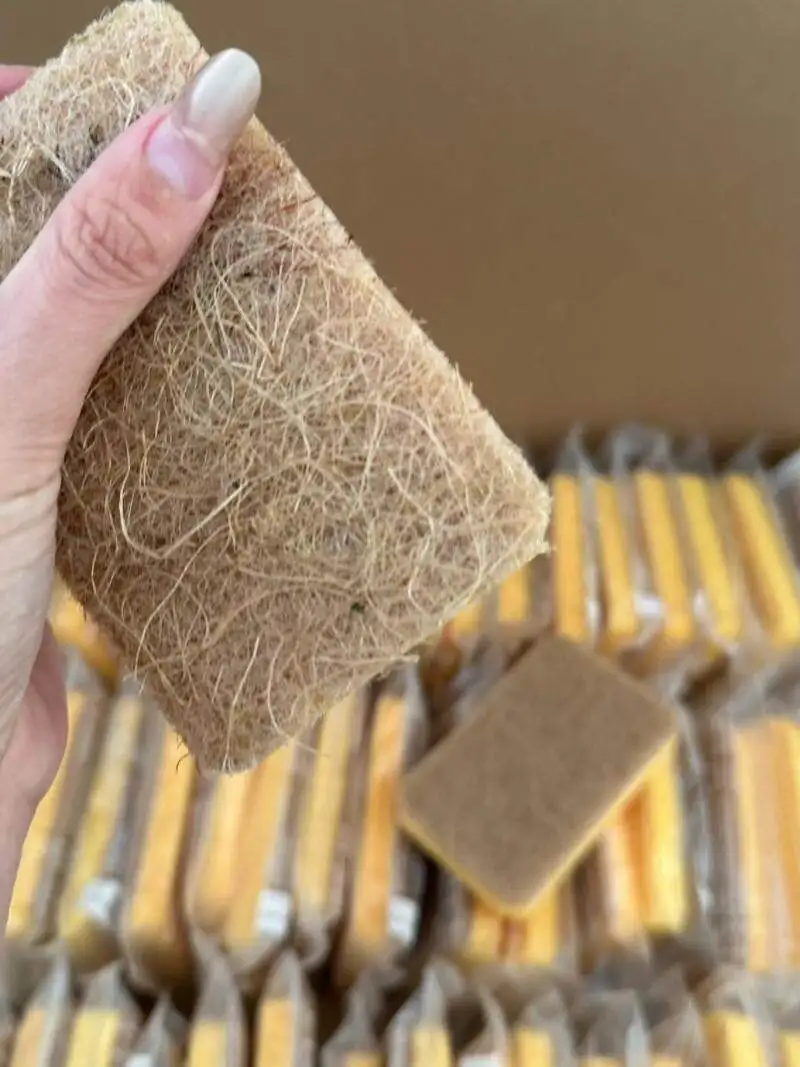 LMM natural wood pulp cotton scouring cloth dishwashing sponge block water absorption magic wipe bowl