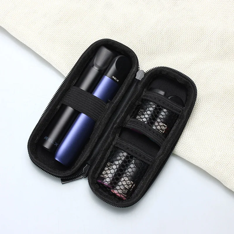 أسود صغير سليم حافظة صغيرة جلدية زيبر حقيبة حمل سحاب حافظة سجائر ل JUUL POD RELX صفر NORD Kit