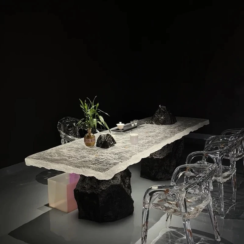 custom.Nordic Modern Epoxy Resin Sculpted Dining Room Table Sets Handicraft Ornaments Kitchen Livin