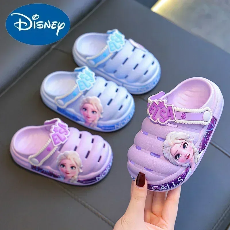 Disney Princess Frozen Elsa pantofola estiva per bambini sandali per bambini scarpe da giardino per ragazze pantofole antiscivolo impermeabili