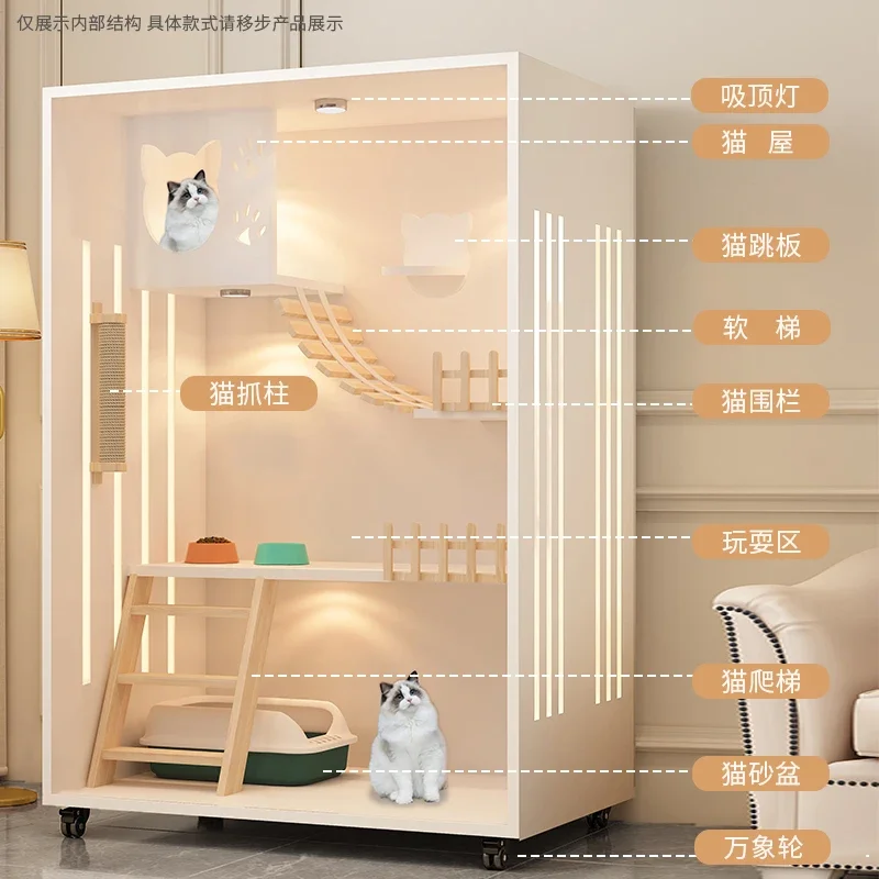 Cat Villa Home Luxury  House Indoor Panoramic Cabinet Nest Climbing Frame Integrated