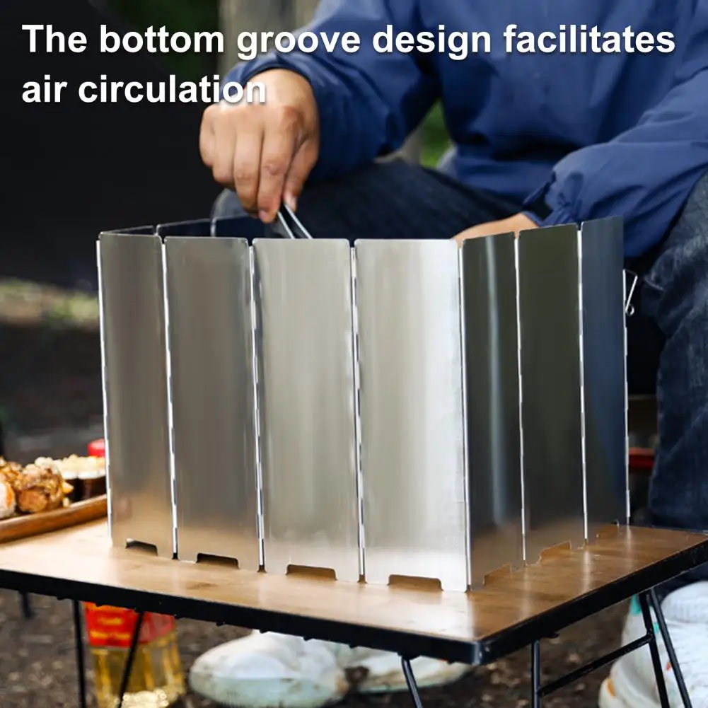 Gas Stove Windshield Outdoor Stove Wind Guard 10-panel Camping Stove Windshield Portable Lightweight Outdoor Hiking Windscreen