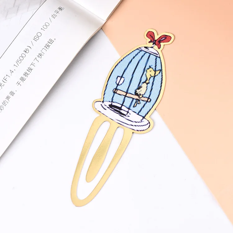 10PCS  Creative Cartoon Animal Shape Metal Bookmark Information Folder Graduation Gift Metal Hollow out Bookmark