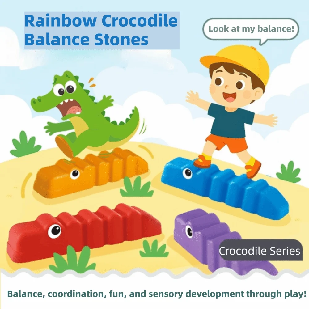 6PCS/Set Plastic Balance Training Beam Stepping Stones Anti-slip Balance Coordination Strength Training Beam