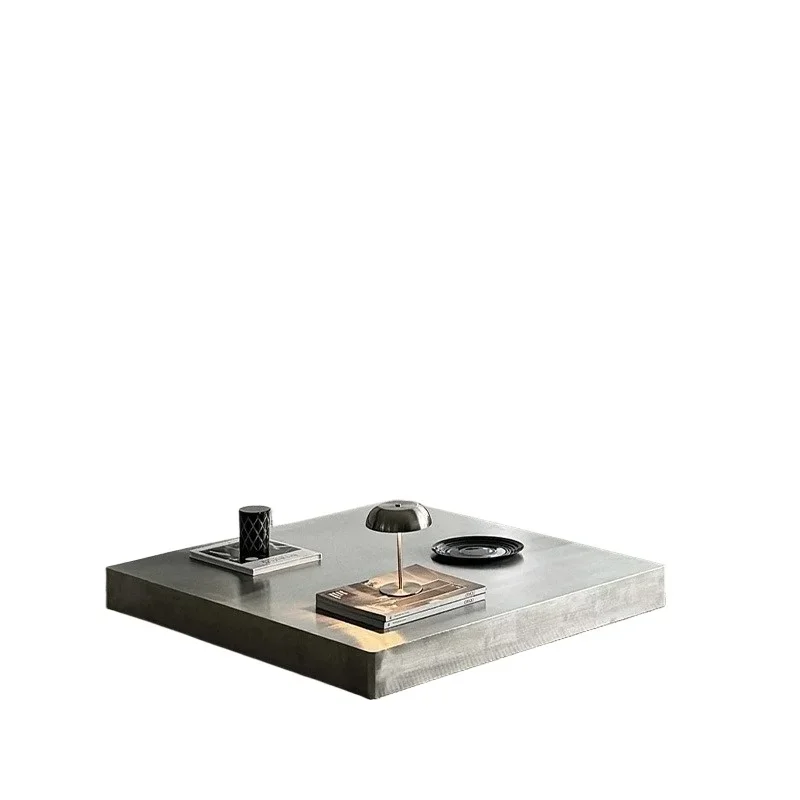 

Italian minimalist stainless steel metal coffee table small apartment living room light luxury home modern simple Internet celeb