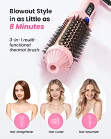 Brosse thermique ionique double tension pour friser et redresser, 6 réglages de température et affichage numérique LED, styler à Air chaud 4