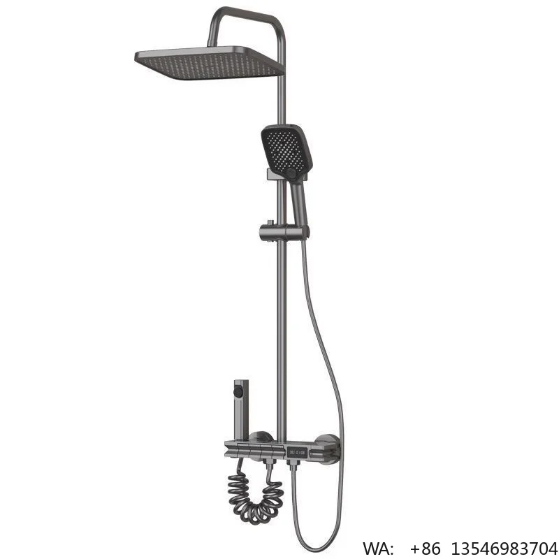 Bathroom Wall Mounted Rainfall Shower Faucet System 4-Way Piano Key Water Outlet Luxury for Apartments Shower Set