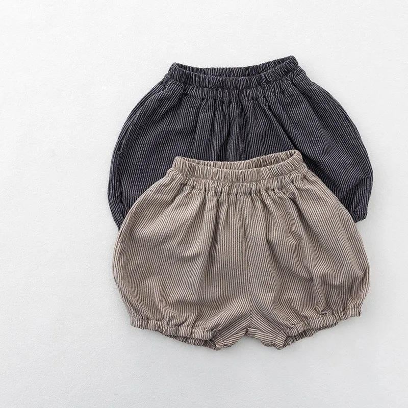 MILANCEL Summer Kids Shorts 1-6T Loose Children Knickerbockers Stripe Girls Half Pants Breathable Boys Trousers