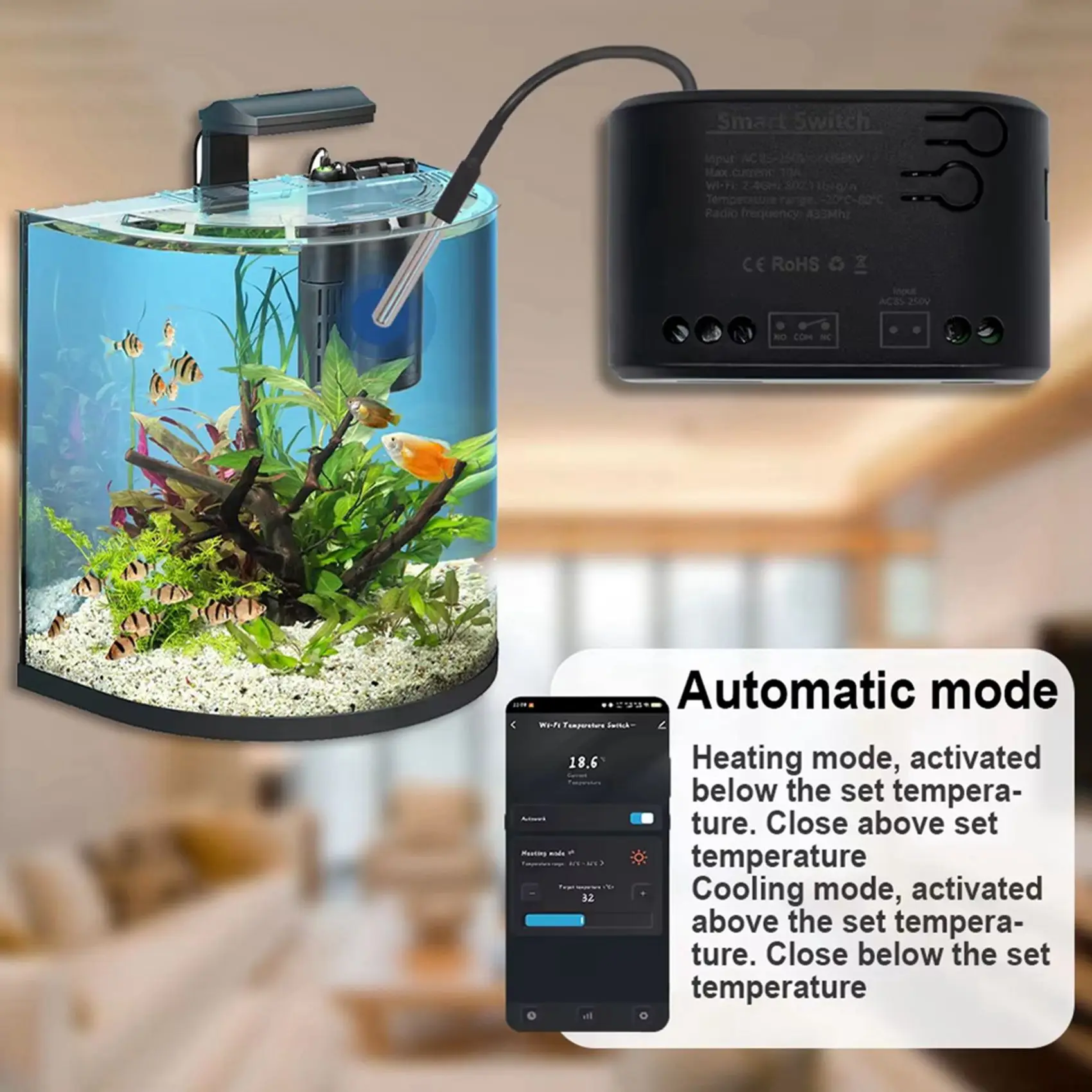 

【SURPISE】2X Tuya Smart Temperature Switch Wifi Smart Home Relay Intelligent Thermostat With Energy Consumption Monitor AC 85-250