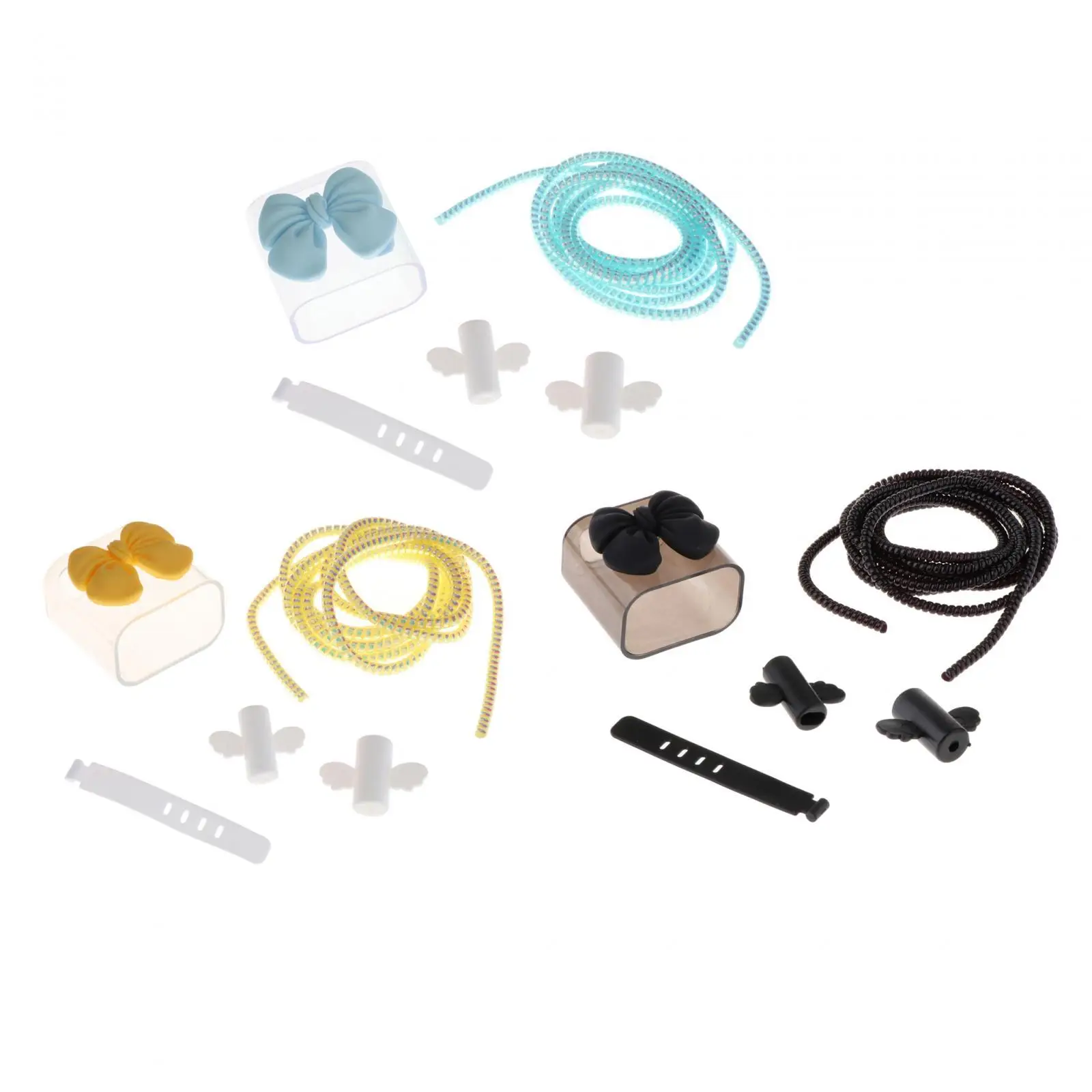 Charging Cable Protective Cover Bow Decoration Plug DIY Cable Protector Women Gift 4 in 1 Phone Accessories Charger Protector