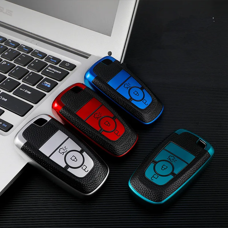 Car Key Case Cover Fob for Ford Fusion Mustang Explorer F150 F250 F350 2017 2018 EcoSport Edge S-MAX Ranger Lincoln Mondeo Fiest