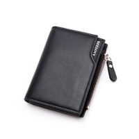 PU Leather Wallet for Men Short Casual Business Foldable Wallets Luxury Small Zipper Multi-card Slot Coin Pocket Purse