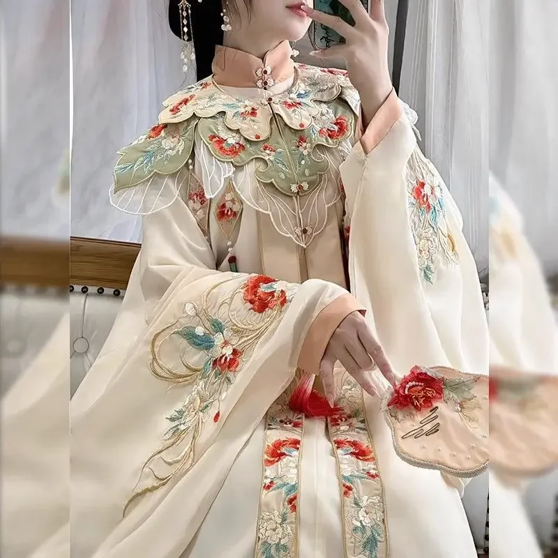 Original Hanfu Ancient Chinese Costume Women Ming Dynasty Clothe Traditional Hanfu Cosplay Photo Performance Embroidery Dress